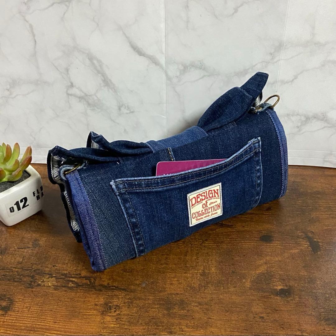 No.38 デニムリメイク【フリル付き 長財布】お財布バッグ ハンドメイド