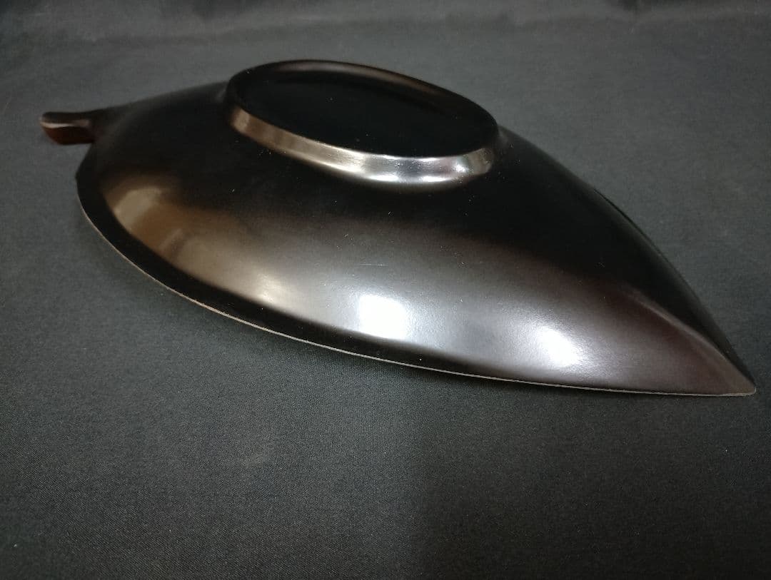 【未使用・美術品】輪島塗 木の葉鉢 リーフ トレイ 菓子器 盛り皿 伝統工芸