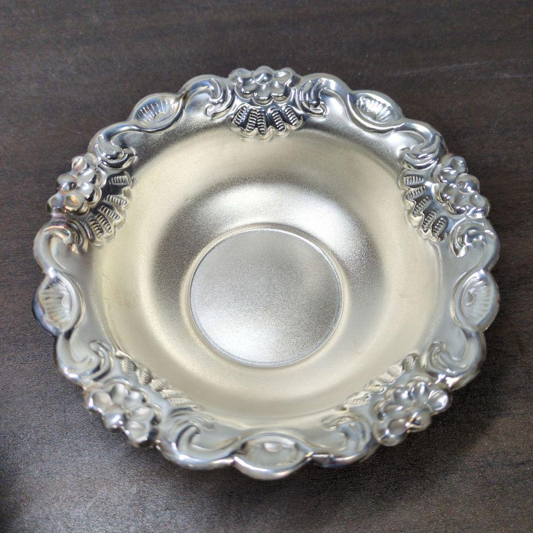 SILVER 刻印有 花唐草文 ボウル 一対 重さ約90g 箱付き