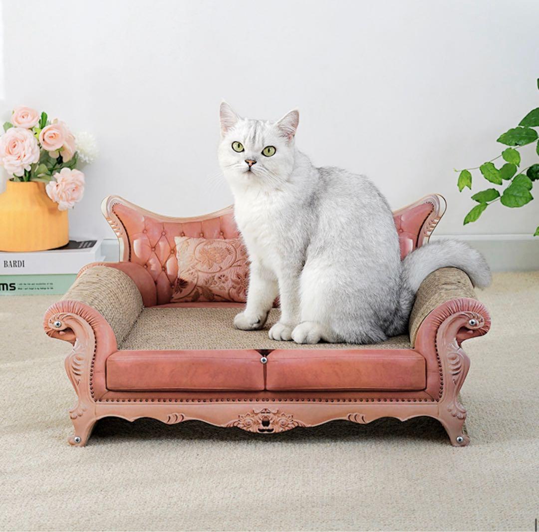 猫 ソファ型 爪とぎ ピンク