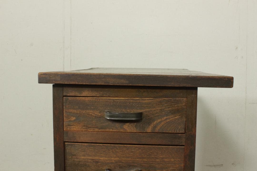 昭和レトロ 古い木製袖机 引出し収納 古家具 古道具
