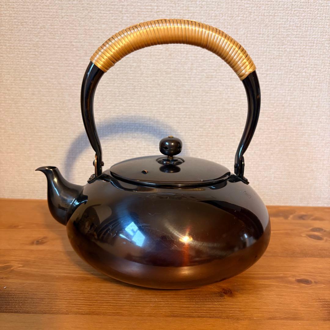 【白川堂】銅製　銅瓶　茶こぼし　建水　茶道具