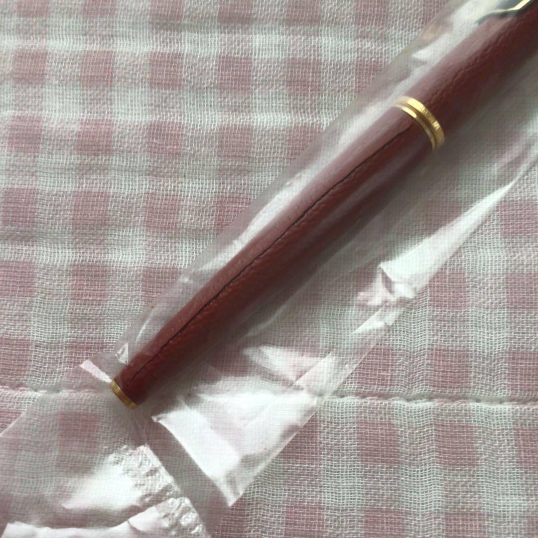 パイロット 万年筆 皮巻き 革巻き 細字 F 赤 袋入り 廃盤