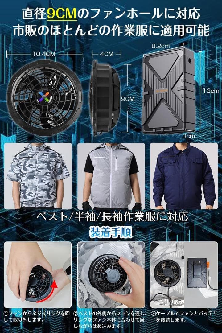 2箱大特価！空調作業服 ファンバッテリーセット 52V　24000mAh